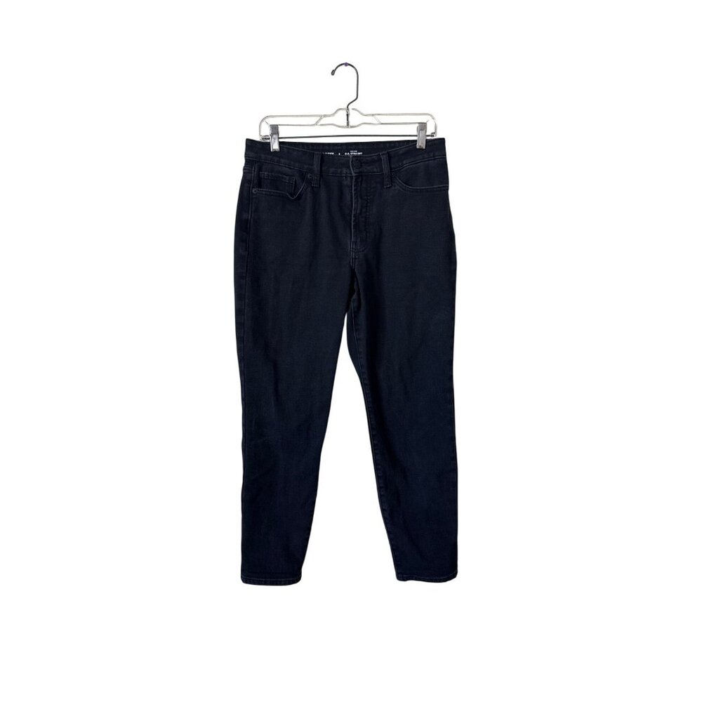 Old Navy Women's‎ High Rise O.G. Straight Size 8 Black Jeans Built in Warm